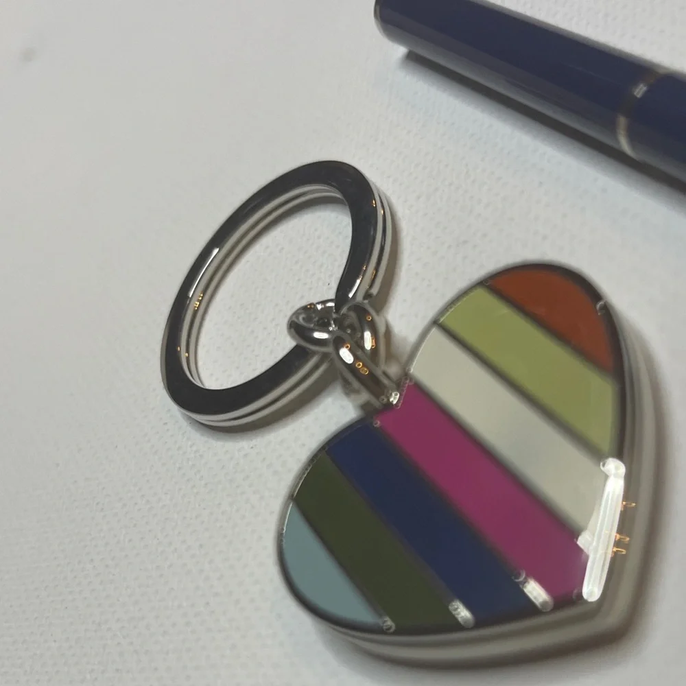 Coach Legacy Locket Colorful Heart Keychain and Blue Coach Pen Set - Picture 2 of 5